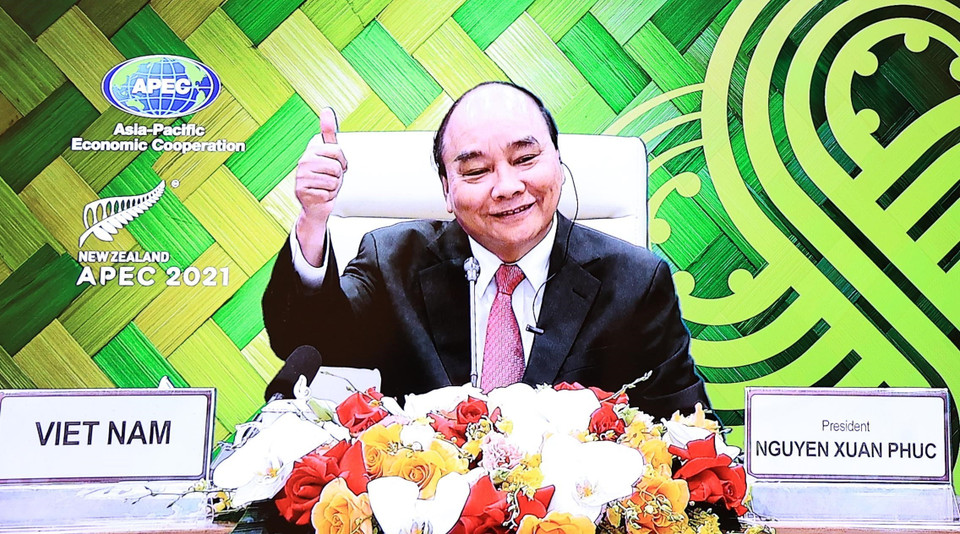 Sự tham gia của Chủ tịch nước Nguyễn Xuân Phúc thể hiện trách nhiệm, sự chủ động, tích cực của Việt Nam cho hợp tác trong APEC. (Ảnh: TTXVN)