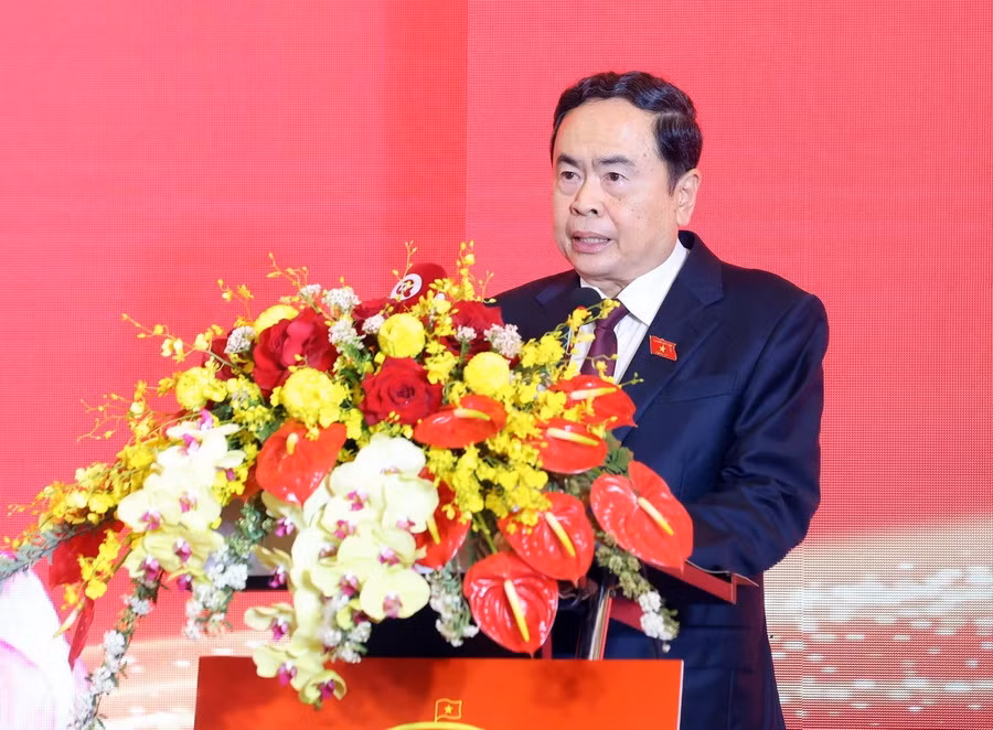 Uỷ viên Bộ Chính trị, Phó Chủ tịch Thường trực Quốc hội Trần Thanh Mẫn phát biểu khai mạc hội nghị. (Ảnh: Phạm Kiên/TTXVN)