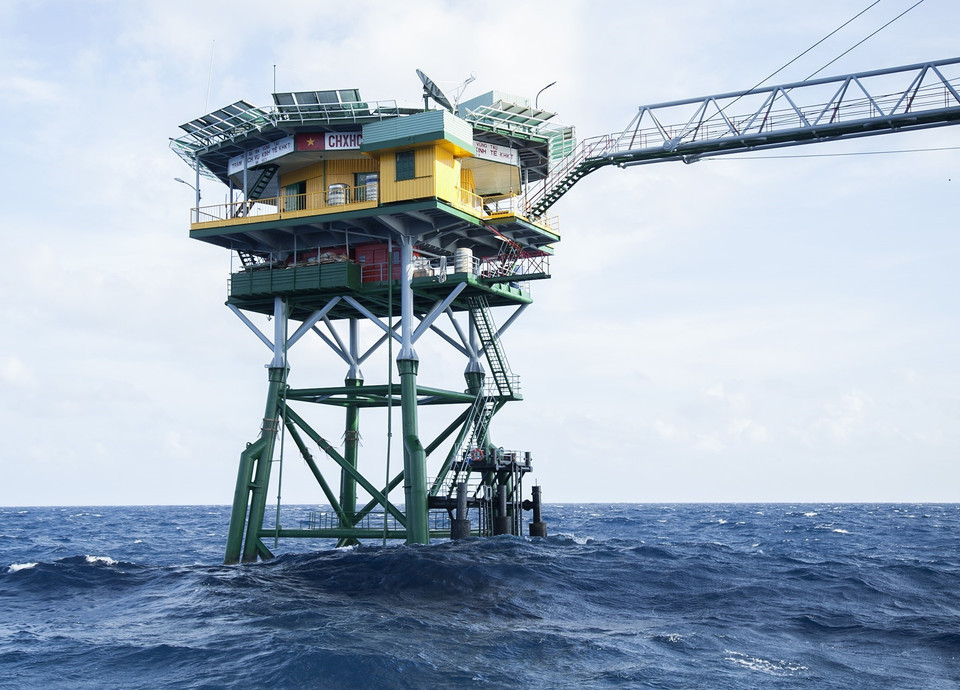 Nhà giàn DK1/21 tại cụm Ba Kè. (Ảnh: Hồng Đạt/TTXVN)