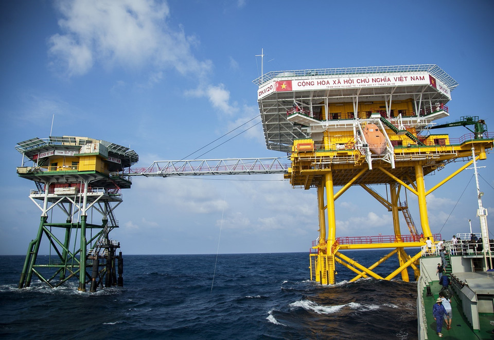 Nhà giàn DK1/20 tại cụm Ba Kè. (Ảnh: Hồng Đạt/TTXVN)