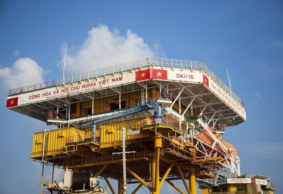 Nhà giàn DK1/16 tại cụm Phúc Tần. (Ảnh: Hồng Đạt/TTXVN)