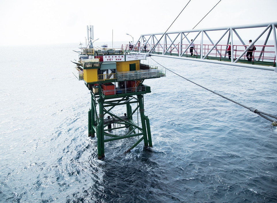 Nhà giàn DK1/9 tại cụm Ba Kè. (Ảnh: Hồng Đạt/TTXVN)