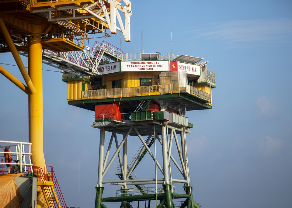 Nhà giàn DK1/16 tại cụm Phúc Tần. (Ảnh: Hồng Đạt/TTXVN)