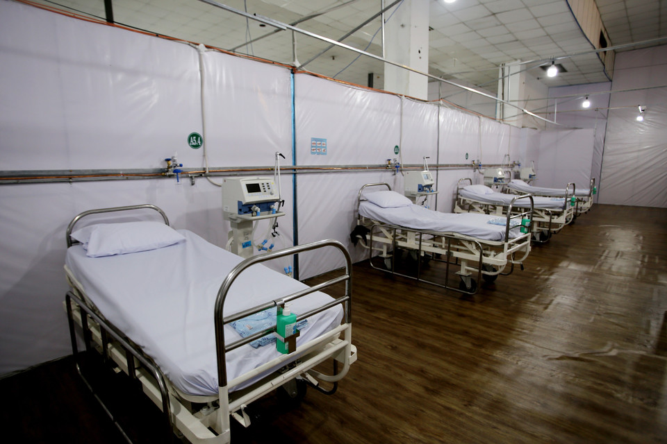 Bệnh viện dã chiến điều trị bệnh nhân COVID-19 đa tầng quận Tân Bình được đầu tư cải tạo trên cơ sở trưng dụng Trung tâm Triển lãm và Hội chợ Tân Bình (số 446 đường Hoàng Văn Thụ, Phường 4). (Ảnh: Thành Chung/TTXVN)