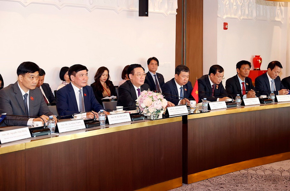 Chủ tịch Quốc hội Vương Đình Huệ phát biểu. (Ảnh: Doãn Tấn/TTXVN)