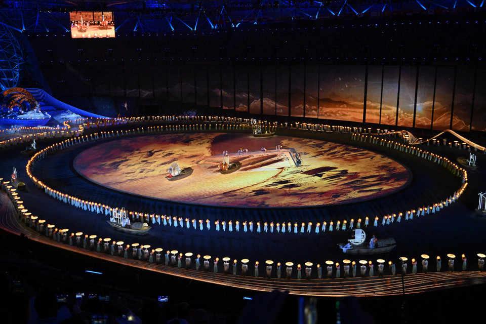 Quang cảnh lễ khai mạc ASIAD lần thứ 19 trên sân vận động Olympic tại thành phố Hàng Châu, tỉnh Chiết Giang, Trung Quốc, ngày 23/9/2023. (Ảnh: THX/TTXVN)