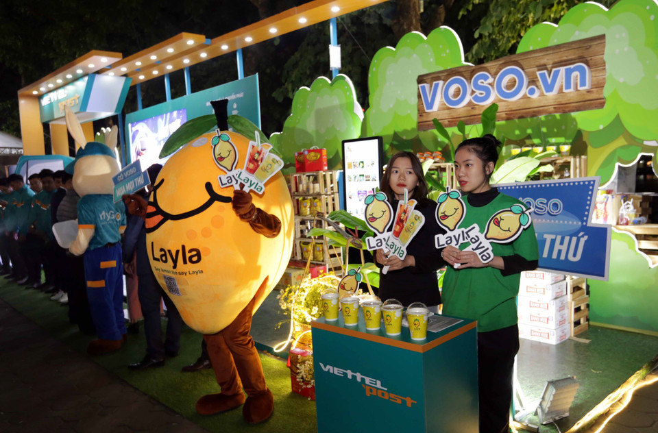 Gian giới thiệu ngân hàng số của Viettelpay. (Ảnh: Trần Việt/TTXVN)