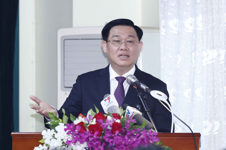 Chủ tịch Quốc hội Vương Đình Huệ phát biểu. (Ảnh: Doãn Tấn/TTXVN)