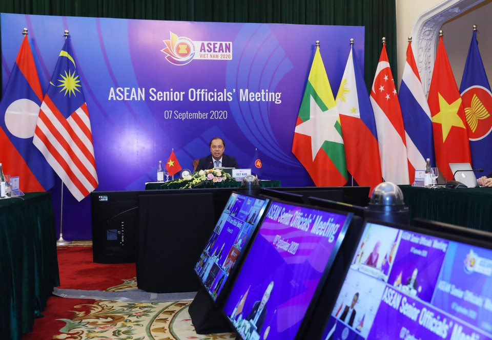 Với vai trò Chủ tịch ASEAN 2020, Việt Nam đã tổ chức các hội nghị nhằm tăng cường hợp tác giữa ASEAN với các nước trong nhiều vấn đề, nhất là đối phó với đại dịch COVID-19. (Ảnh: Lâm Khánh/TTXVN)