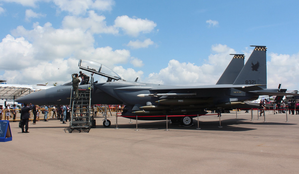 Máy bay chiến đấu của quân đội Singapore. (Ảnh: Lê Hải-Mỹ Bình/Vietnam+)