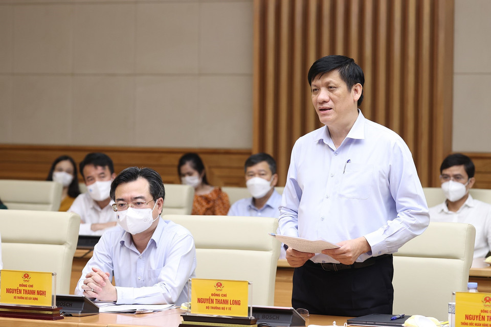 Bộ trưởng Bộ Y tế Nguyễn Thanh Long phát biểu. (Ảnh: Dương Giang/TTXVN)