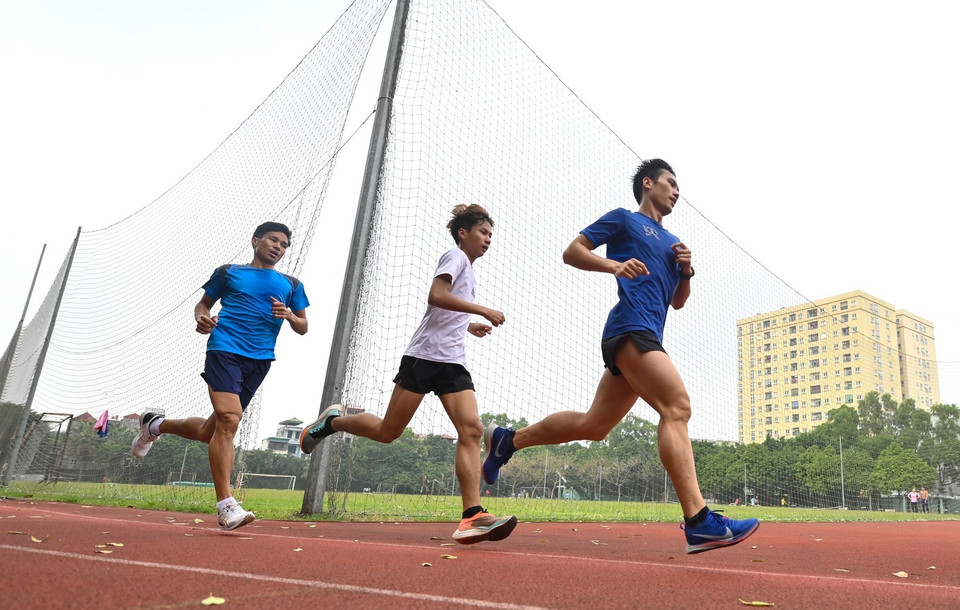 Trung tâm Huấn luyện thể thao Quốc gia Hà Nội đã triển khai phương án “cấm trại” đối với các vận động viên, “nội bất xuất, ngoại bất nhập” để đảm bảo môi trường Trung tâm là “sạch” và an toàn nhất cho các chuyên gia, huấn luyện viên, vận động viên. (Ảnh: Thành Đạt/TTXVN)