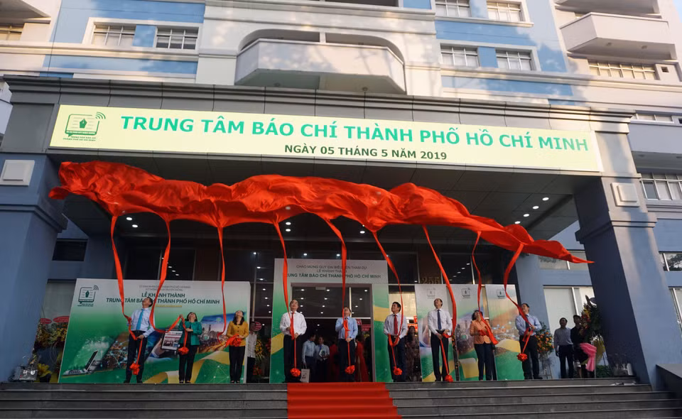 Trung tâm Báo chí Thành phố Hồ Chí Minh khánh thành và chính thức đi vào hoạt động, chiều 5/5/2019. (Ảnh: Thu Hoài - TTXVN)