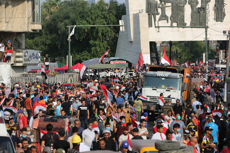 Ngày 4/11/2019, nhà chức trách Iraq cho biết đã có tổng cộng 10 người thiệt mạng và hơn 20 người bị thương trong các cuộc biểu tình chống Chính phủ ở thủ đô Baghdad và Karbala. (Ảnh: THX/ TTXVN)