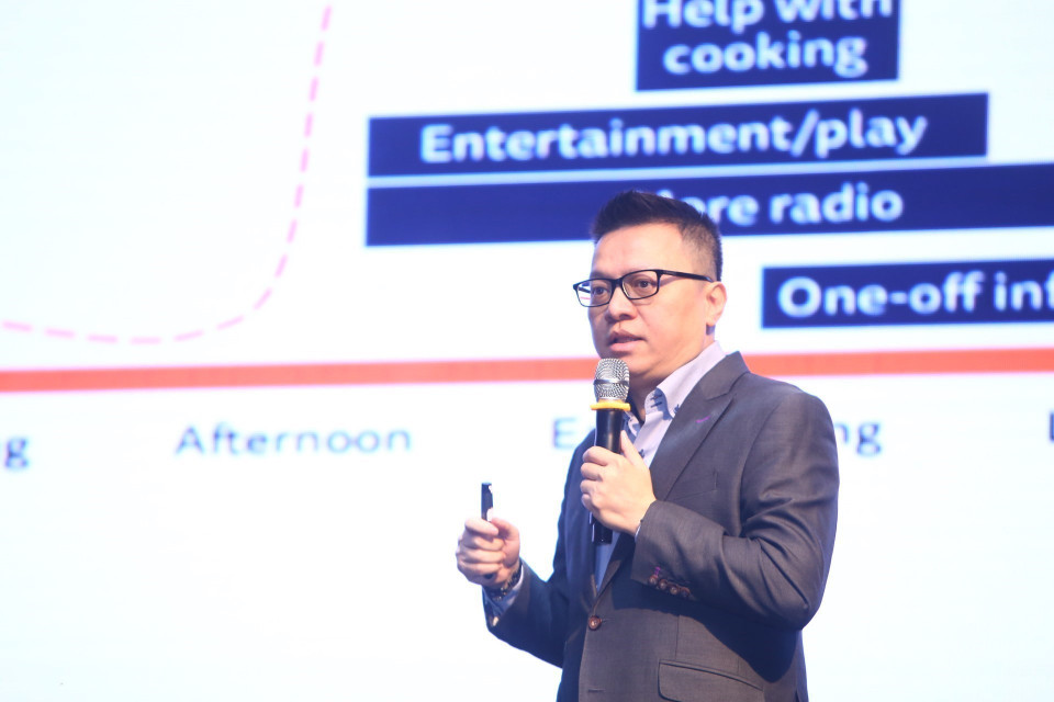 Phó Tổng giám đốc TTXVN Lê Quốc Minh tham luận tại Diễn đàn “Báo chí và Công nghệ” do Bộ Thông tin và Truyền thông tổ chức vào sáng 13/11/2019 tại Hà Nội. (Ảnh: Minh Quyết/TTXVN)