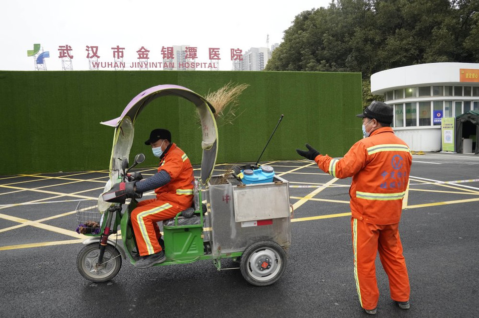 Bệnh viện Kim Ngân Đàm là nơi điều trị tuyến đầu cho các bệnh nhân COVID-19 tại Vũ Hán. (Ảnh: AP)