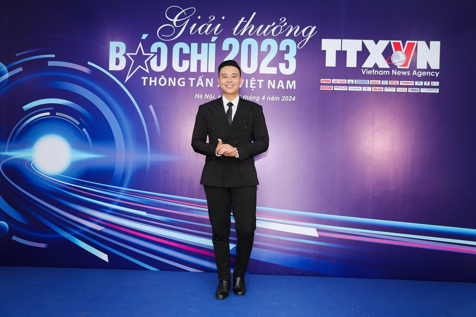 Chiều 25/4, Lễ trao Giải thưởng Báo chí Thông tấn xã Việt Nam năm 2023 đã diễn ra tại Trung tâm Thông tấn Quốc gia, số 5 Lý Thường Kiệt, Hà Nội. (Ảnh: Hòa Nguyễn/Vietnam+)