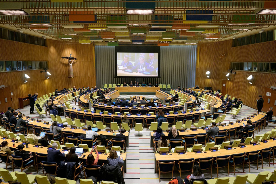 Toàn cảnh phiên họp chuyên đề đặc biệt của Liên hợp quốc về Nước và Thảm họa ở New York, Mỹ ngày 21/3/2023. (Ảnh: THX/TTXVN)