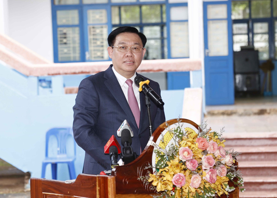 Chủ tịch Quốc hội Vương Đình Huệ phát biểu. (Ảnh: Doãn Tấn/TTXVN)