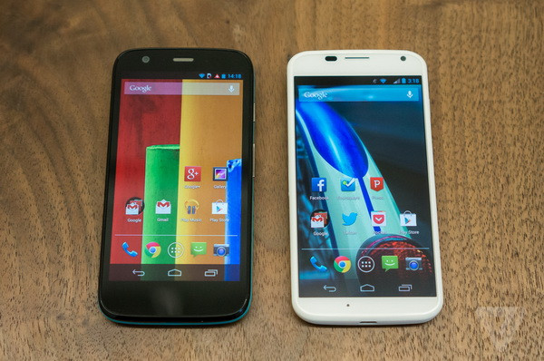 So sánh mẫu Moto G và Moto X. (Nguồn: theverge.com)