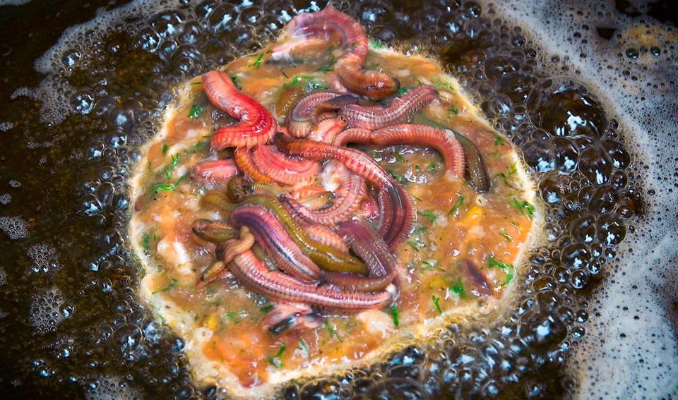 Rươi là một loài động vật họ giun, thường được chế biến với trứng và vỏ quýt để làm món chả rươi - đặc sản của miền Bắc.