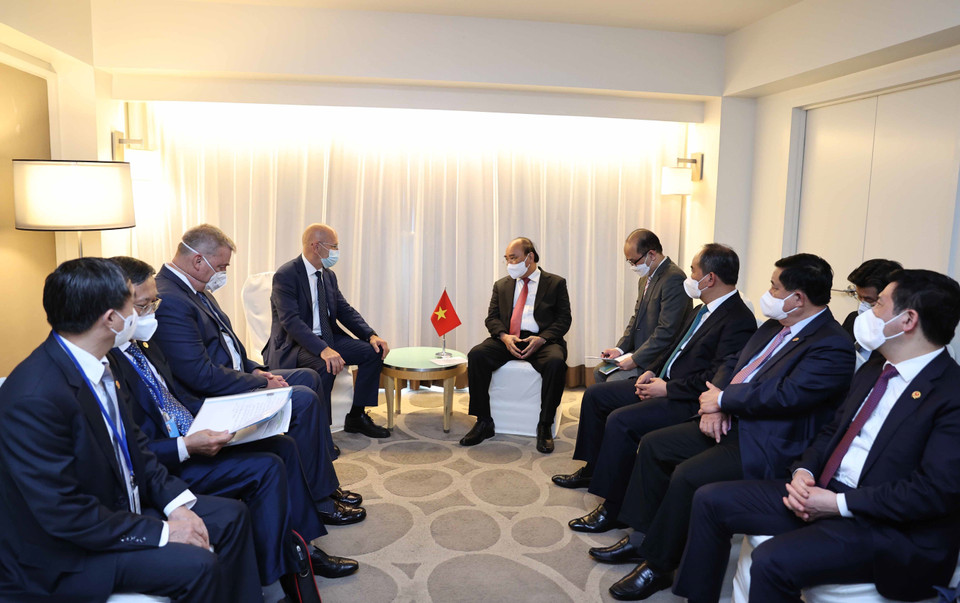 Chủ tịch nước Nguyễn Xuân Phúc tiếp Hội đồng Kinh doanh vì sự hiểu biết quốc tế BCIU. (Ảnh: Thống Nhất/TTXVN)