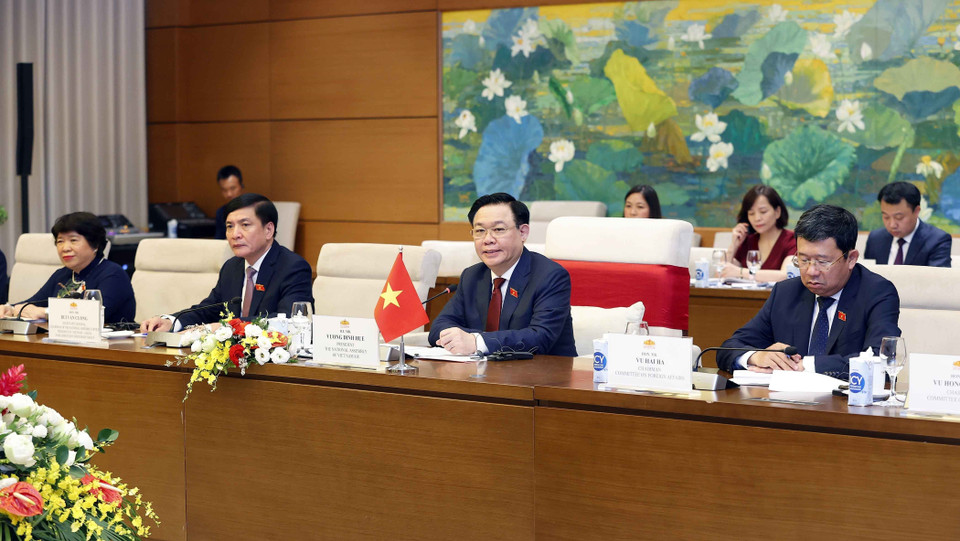 Chủ tịch Quốc hội Vương Đình Huệ phát biểu. (Ảnh: Doãn Tấn/TTXVN)