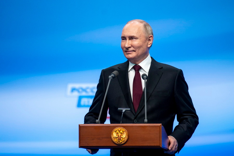 Tổng thống Nga Vladimir Putin phát biểu tại Moskva ngày 18/3. (Ảnh: AFP/TTXVN)