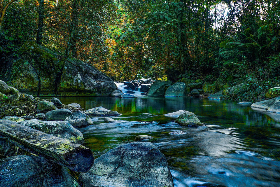 Thác Trượt, một thắng cảnh tự nhiên trong Vườn Quốc gia Tà Đùng, xã Đắk Som, huyện Đắk G’Long, tỉnh Đắk Nông. (Ảnh: TTXVN phát)