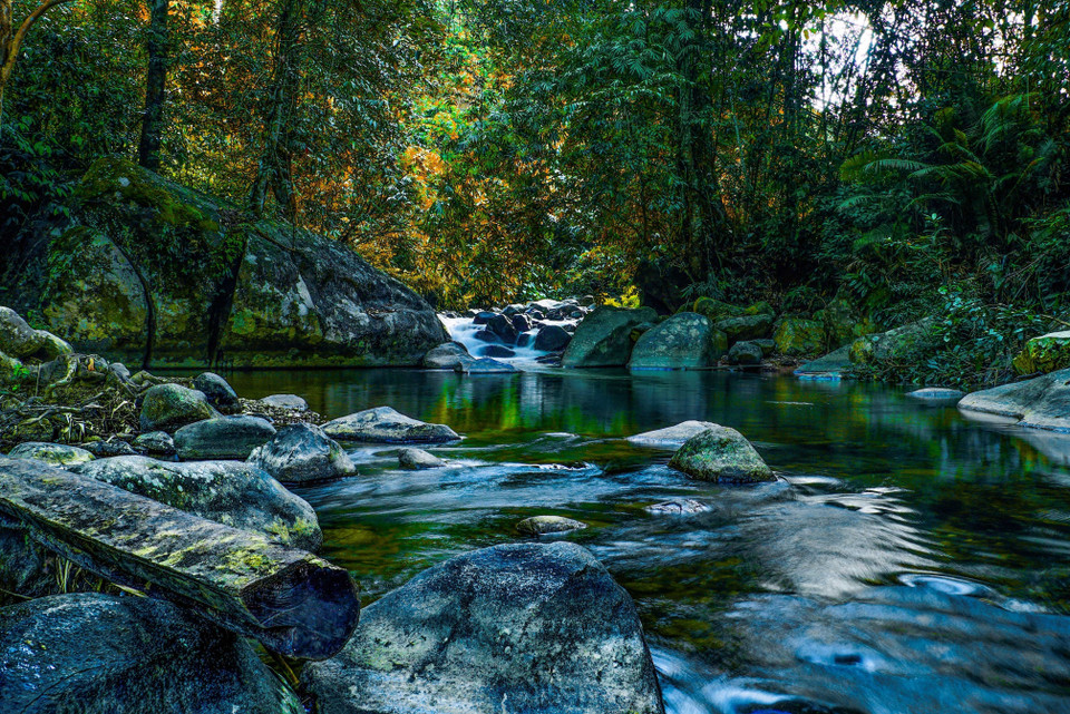 Thác Trượt, một thắng cảnh tự nhiên trong Vườn Quốc gia Tà Đùng. (Ảnh: TTXVN phát)