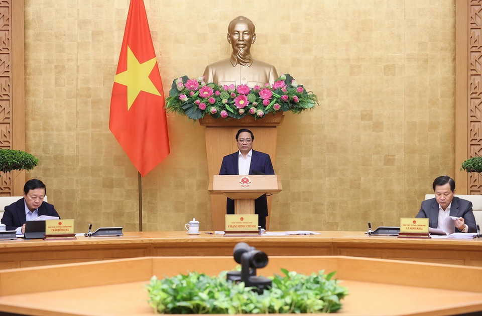 Thủ tướng Phạm Minh Chính chủ trì phiên họp. (Ảnh: Dương Giang/TTXVN)