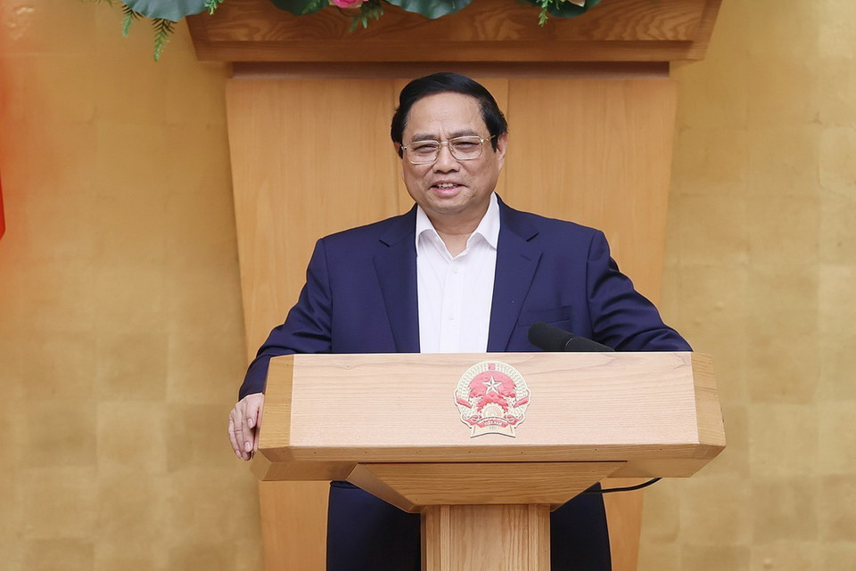 Thủ tướng Phạm Minh Chính chủ trì phiên họp. (Ảnh: Dương Giang/TTXVN)