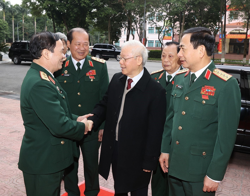 Tổng Bí thư Nguyễn Phú Trọng đến dự đại hội. (Ảnh: Trí Dũng/TTXVN)