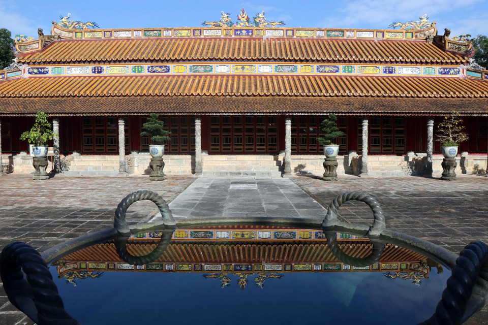 Điện Ngưng Hy tại Lăng vua Đồng Khánh. (Ảnh: Đỗ Trưởng/TTXVN)