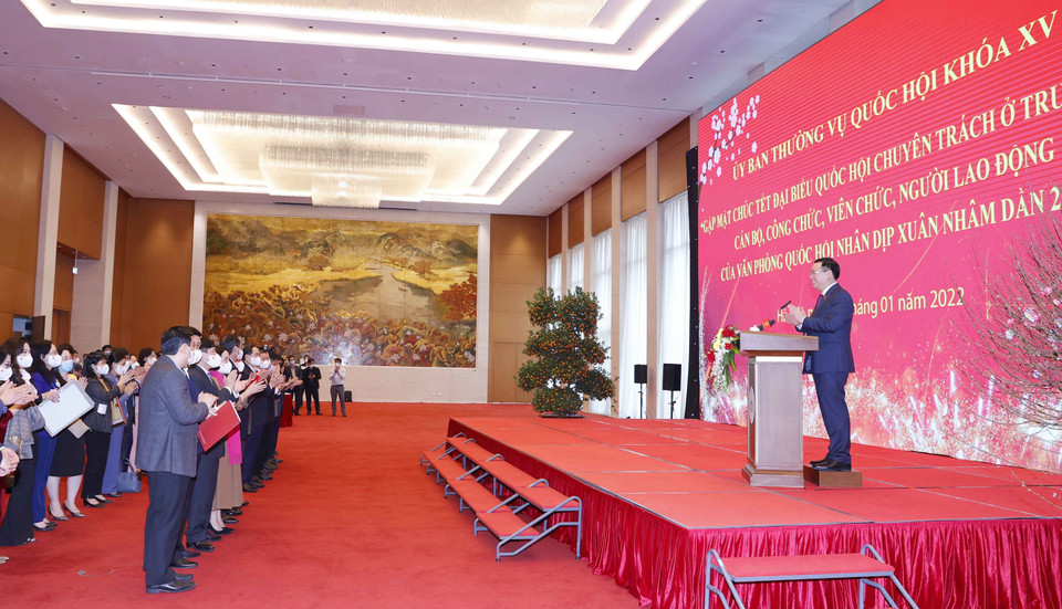 Chủ tịch Quốc hội Vương Đình Huệ phát biểu. (Ảnh: Doãn Tấn/TTXVN)