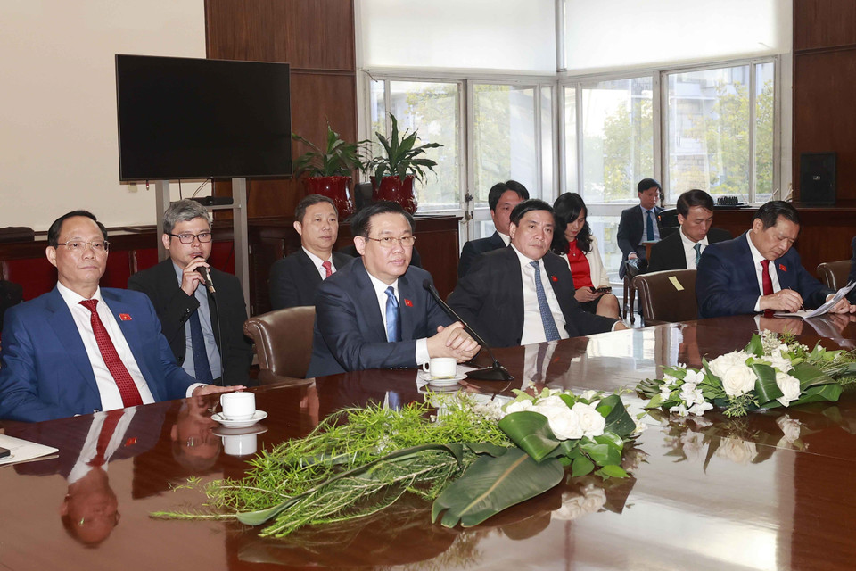 Chủ tịch Quốc hội Vương Đình Huệ phát biểu. (Ảnh: Doãn Tấn/TTXVN)