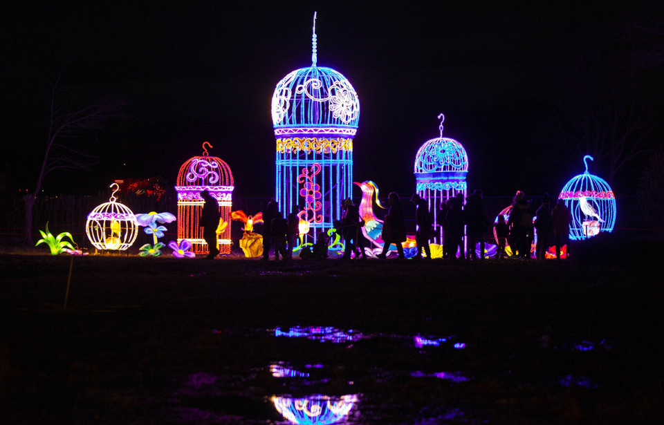 Một số hình ảnh tại Triển lãm Ánh sáng quốc tế Seasky được tổ chức tại Thác Niagara ở Ontario, Canada. (Ảnh: THX/TTXVN)