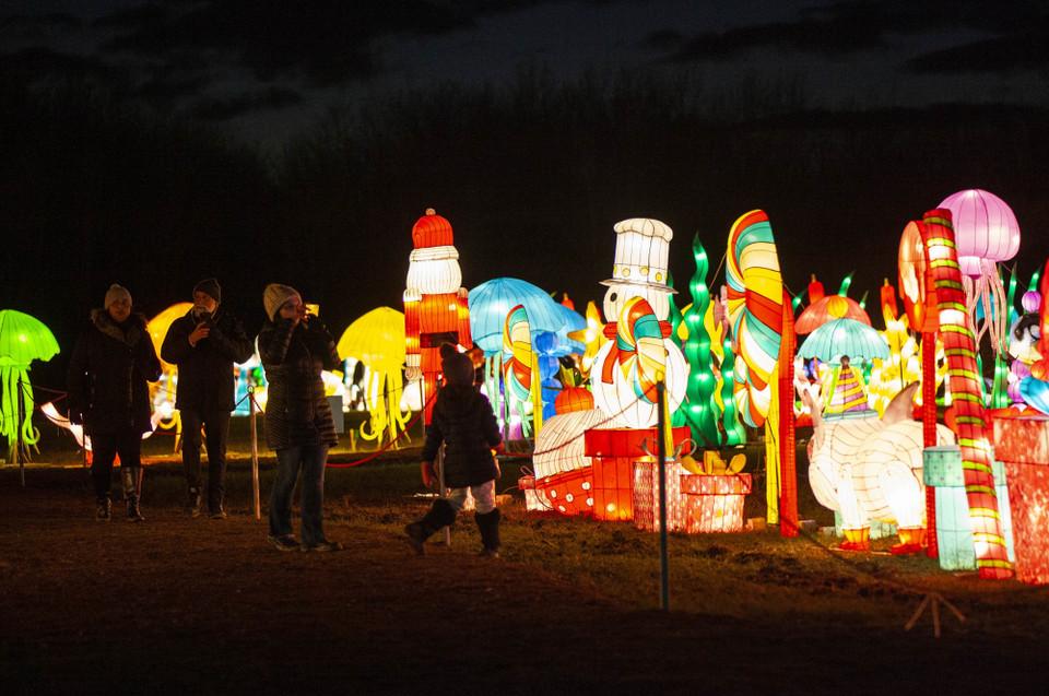 Một số hình ảnh tại Triển lãm Ánh sáng quốc tế Seasky được tổ chức tại Thác Niagara ở Ontario, Canada. (Ảnh: THX/TTXVN)