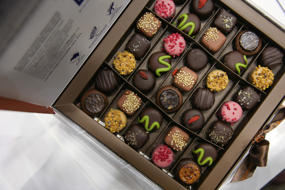  Chocolate được trưng bày tại Hội chợ Chocolate. (Ảnh: THX/TTXVN)