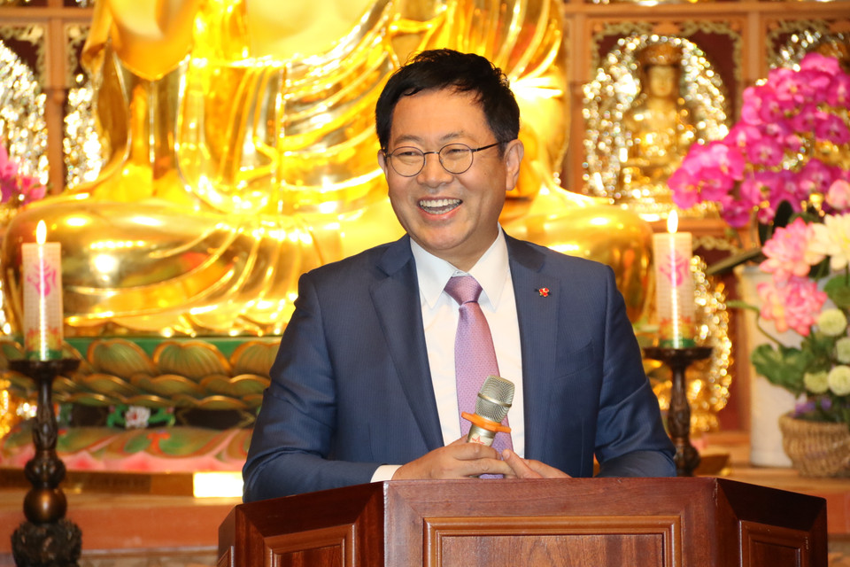 Thị trưởng thành phố Incheon Park Nam-chun tại buổi lễ. (Ảnh: Vietnam+)