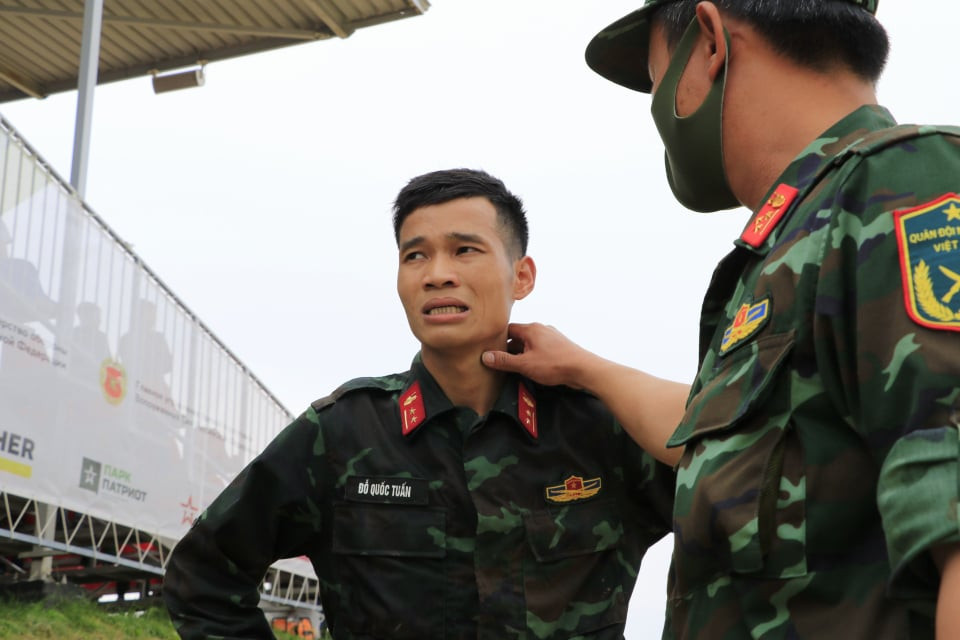 Lái xe Đỗ Quốc Tuấn của kíp xe số 2, người đã có những cú bứt tốc ngoạn mục. (Ảnh: Trần Hiếu/Vietnam+)