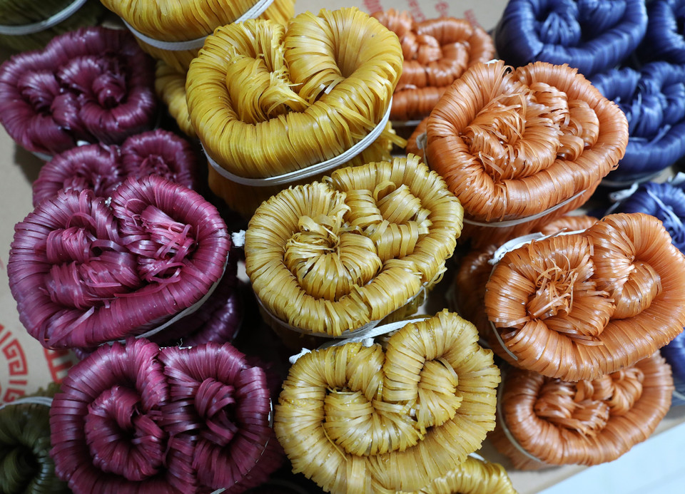 Các sản phẩm cũng được đa dạng hóa, sản phẩm Mỳ Chũ được chế biết kết hợp với hơn 10 loại rau, củ đáp ứng nhu cầu thị trường và sức khỏe của người tiêu dùng. (Ảnh: Danh Lam/TTXVN)