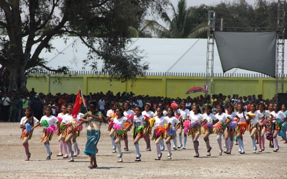 Các nhóm nghệ thuật biểu diễn. (Ảnh: Trung Sơn/Vietnam+)
