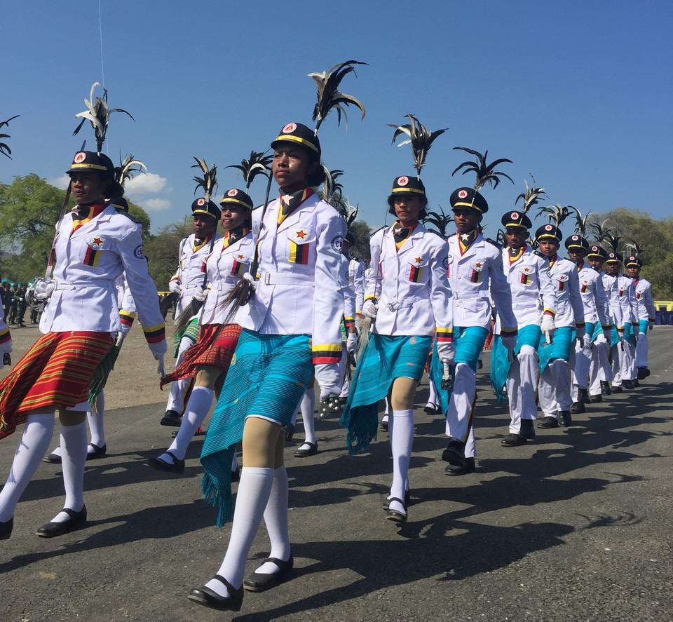 Các nhóm tham gia diễu hành. (Ảnh: Trung Sơn/Vietnam+)