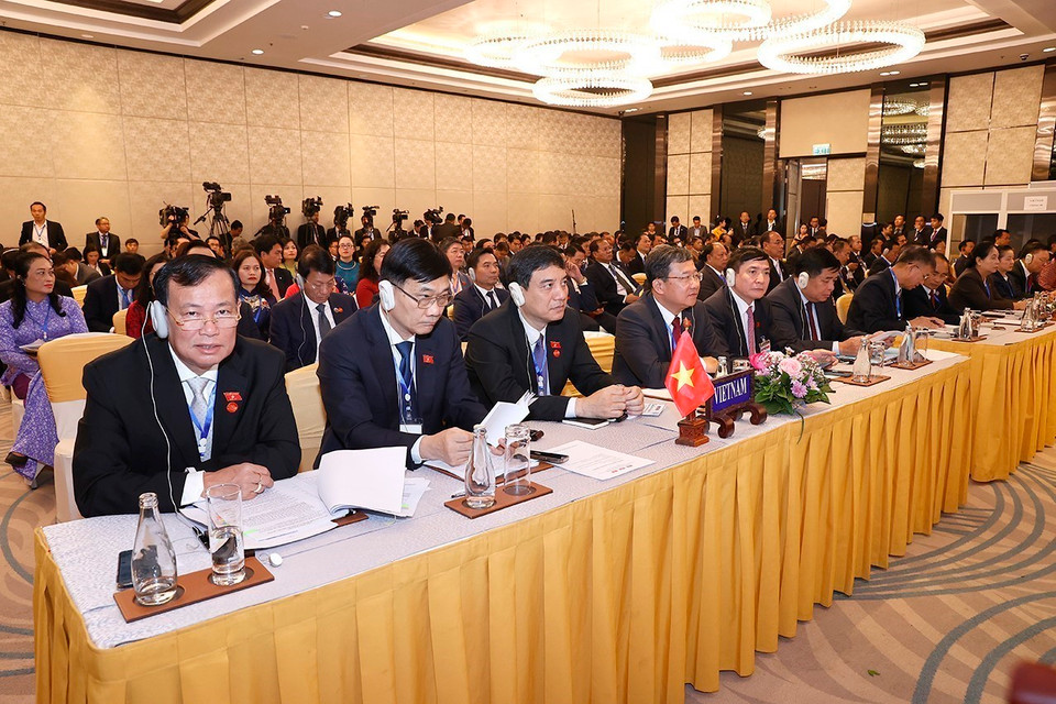 Đại biểu Việt Nam dự Hội nghị. (Ảnh: Doãn Tấn/TTXVN)