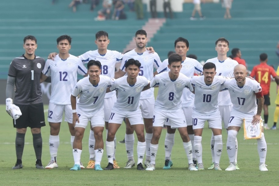 Đội hình xuất phát của U23 Philippines. (Ảnh: Huy Hùng/TTXVN)