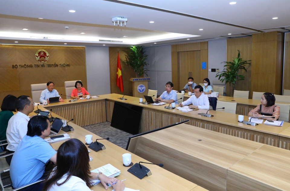 Quang cảnh cuộc họp của Tiểu ban Thông tin-Truyền thông SEA Games 31. (Ảnh: Văn Điệp/TTXVN)