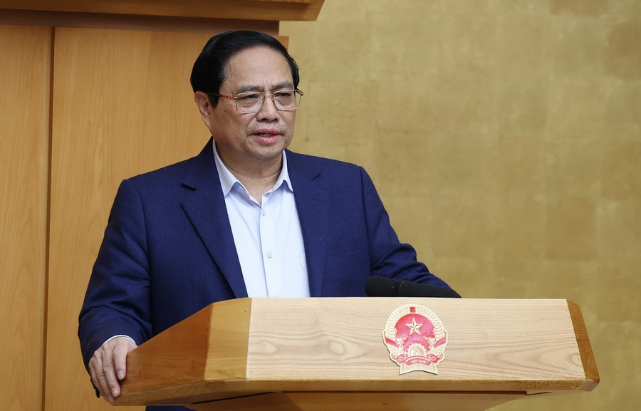 Thủ tướng Phạm Minh Chính chủ trì Phiên họp Chính phủ thường kỳ tháng 1. (Ảnh: Dương Giang/TTXVN)