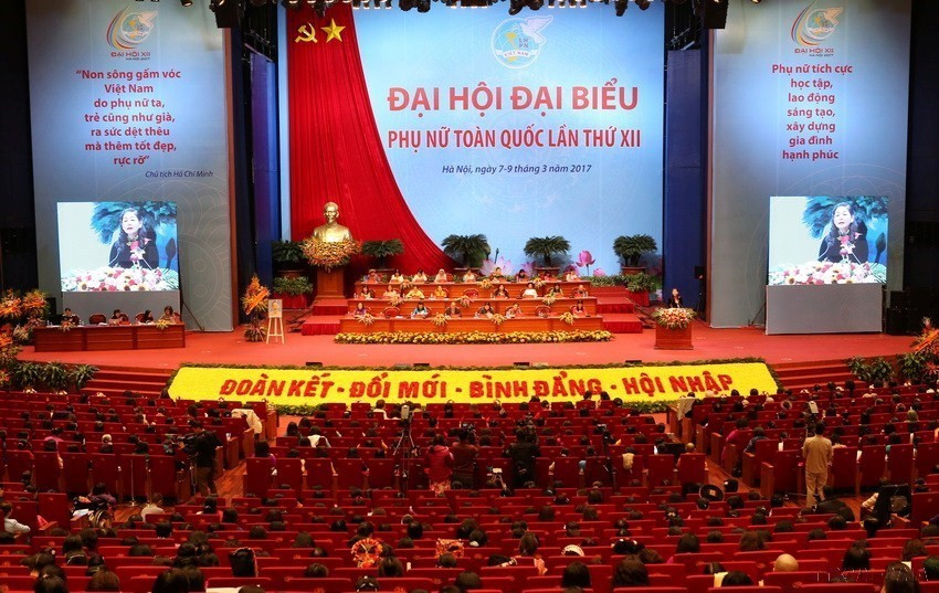 Đại hội đại biểu Phụ nữ toàn quốc lần thứ XII, nhiệm kỳ 2017-2022 với chủ đề “Đoàn kết-Đổi mới-Bình đẳng-Hội nhập” (3/2017). (Ảnh: TTXVN)