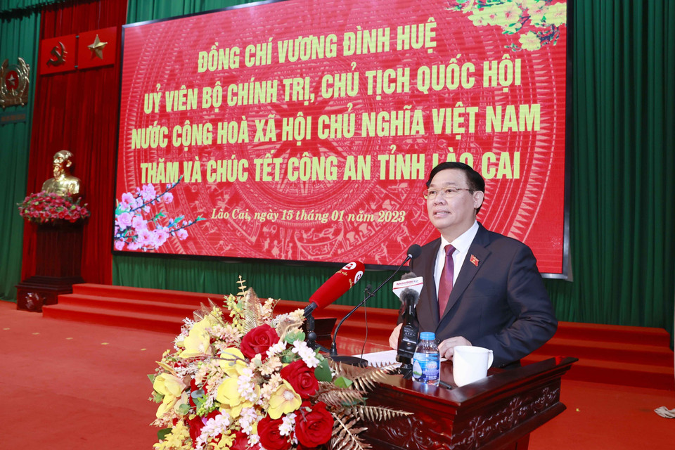 Chủ tịch Quốc hội Vương Đình Huệ phát biểu. (Ảnh: Doãn Tấn/TTXVN)